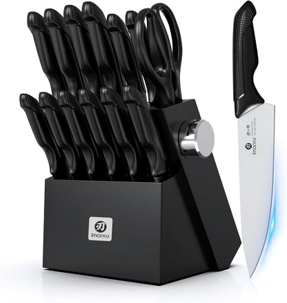 14-Piece Japanese High-Carbon Stainless Steel Knife Set，Black1