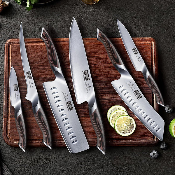 7PCS Kitchen Knife Set, Japanese Magnetic Knife Block Set | Ultra Sharp Japanese High Carbon Stainless Steel Chef Knives Sets with Block, Ergonomic Pakkawood Handle, Ideal Cooking Gift6