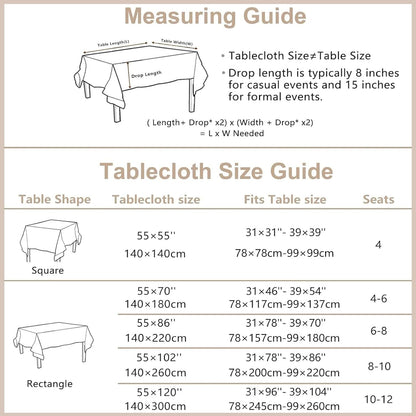 Natural Flax Linen Tablecloth – Undyed Rectangle Hemstitch Table Cover for Kitchen, Dining & Decoration (Neutral, 55" X 86")8