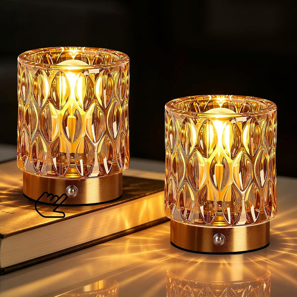 Cordless Mini Crystal Rechargeable Table Lamp No Plug with Touch Control1