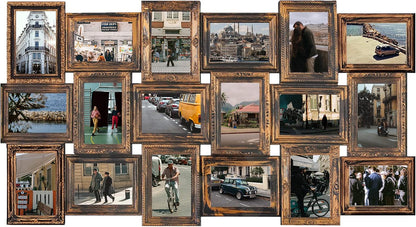 4X6 Collage Picture Frames for Wall Decor, 18 Opening Collage Wall Hanging for 6X4 Photo, Multi Picture Frame Set with One-Piece Design Gold8