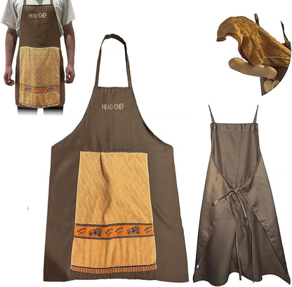 Funny Aprons for Men, Head Chef Prank Apron Hidden Surprise, Gag Gifts | Funny BBQ Apron for Men, Prank Cooking and Grilling Apron with Pocket, Novelty Design for Dad, Husband and Friends1