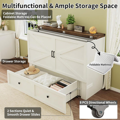 Queen Size Murphy Bed with Charging Station4