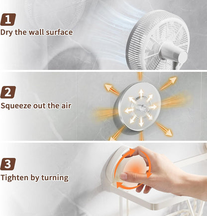 Suction Cup Shower Caddy with Soap & Razor Holder, Hooks, Cream White2