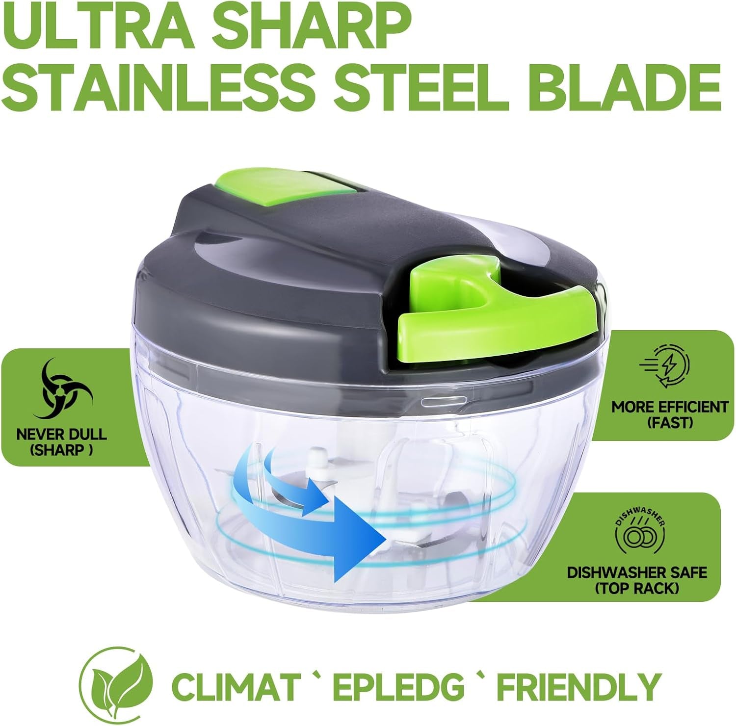 manual-food-processor-vegetable-chopper-portable-hand-pull-string-garlic-mincer-onion-cutter-for-veggies-ginger-fruits-nuts-herbs-etc-500ml-gray-green