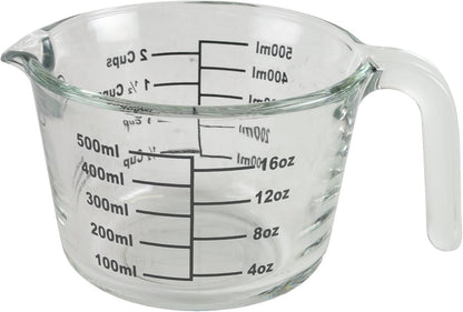 2-Cup Borosilicate Glass Wet and Dry Measuring Cup with Oversized Measurements, Clear2