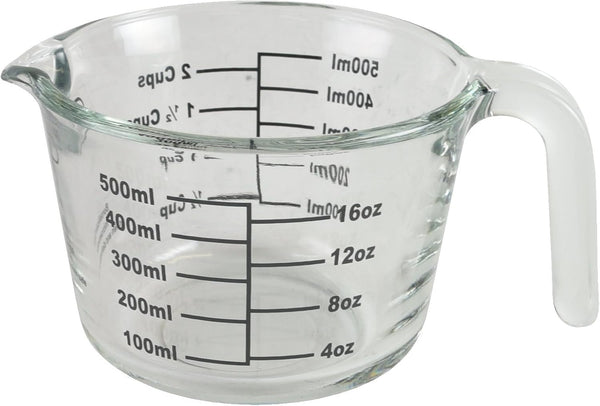 2-Cup Borosilicate Glass Wet and Dry Measuring Cup with Oversized Measurements, Clear2