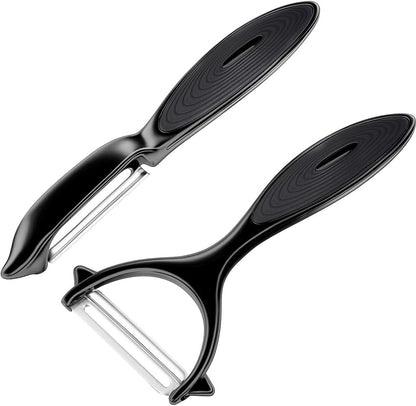Premium Vegetable Peeler Set – Ultra Sharp Stainless Steel Blades with Non-Slip Ergonomic Handles for Easy Potato, Fruit & Veggie Peeling (2PCS)1
