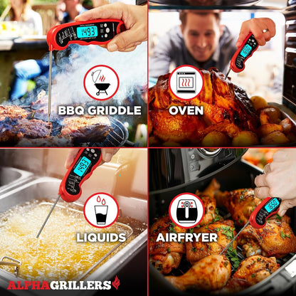 Instant Read Meat Thermometer Digital, Cooking, Food, Grill | 1-2 Second Ultra-Fast Response Time, Bright Backlit Display, Waterproof (IP67), Pre-Calibrated & Ready to Use7