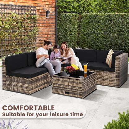 8 Piece Patio Furniture Set, Outdoor Modular Conversation Set3