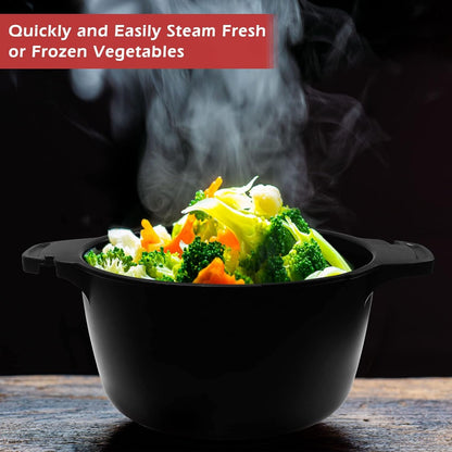 Professional Small Micro Cookware 1 Quart, Microwave Steamer for Vegetables, Microwave Cooker - BPA Free, Dishwasher Safe4