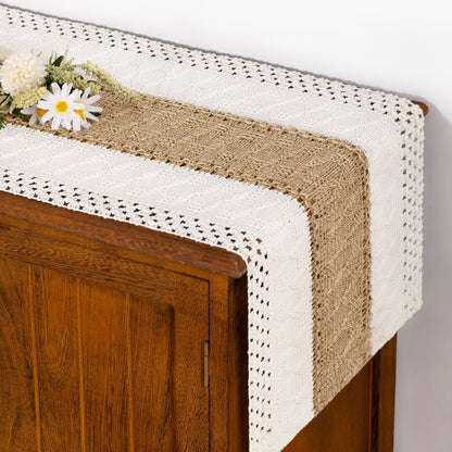 Boho Table Runner Fall Farmhouse Rustic Dining Dresser Scarf Home Decor1