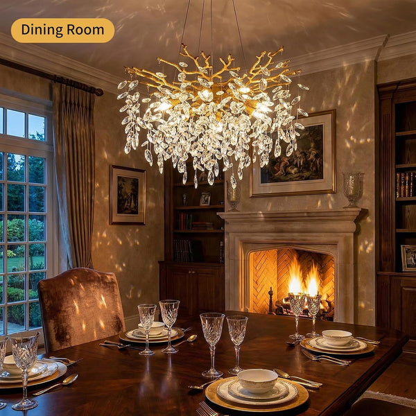 Gold Tree Branch Crystal Chandelier for Living Room & Dining Room5