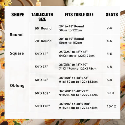 Sunflower Tablecloth,Orange Floral Table Cloth for Rectangle Tables,Waterproof Resistant Flower Table Cover for Kitchen Dining Room (60 X 120 INCH)6