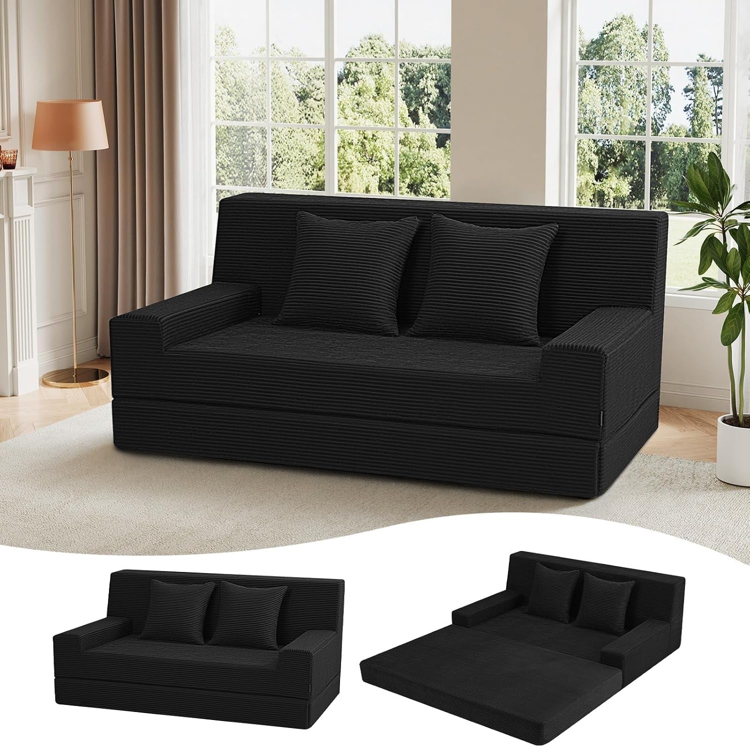 59-boneless-couch-bed-loveseat-futon-sofa-small-space-black