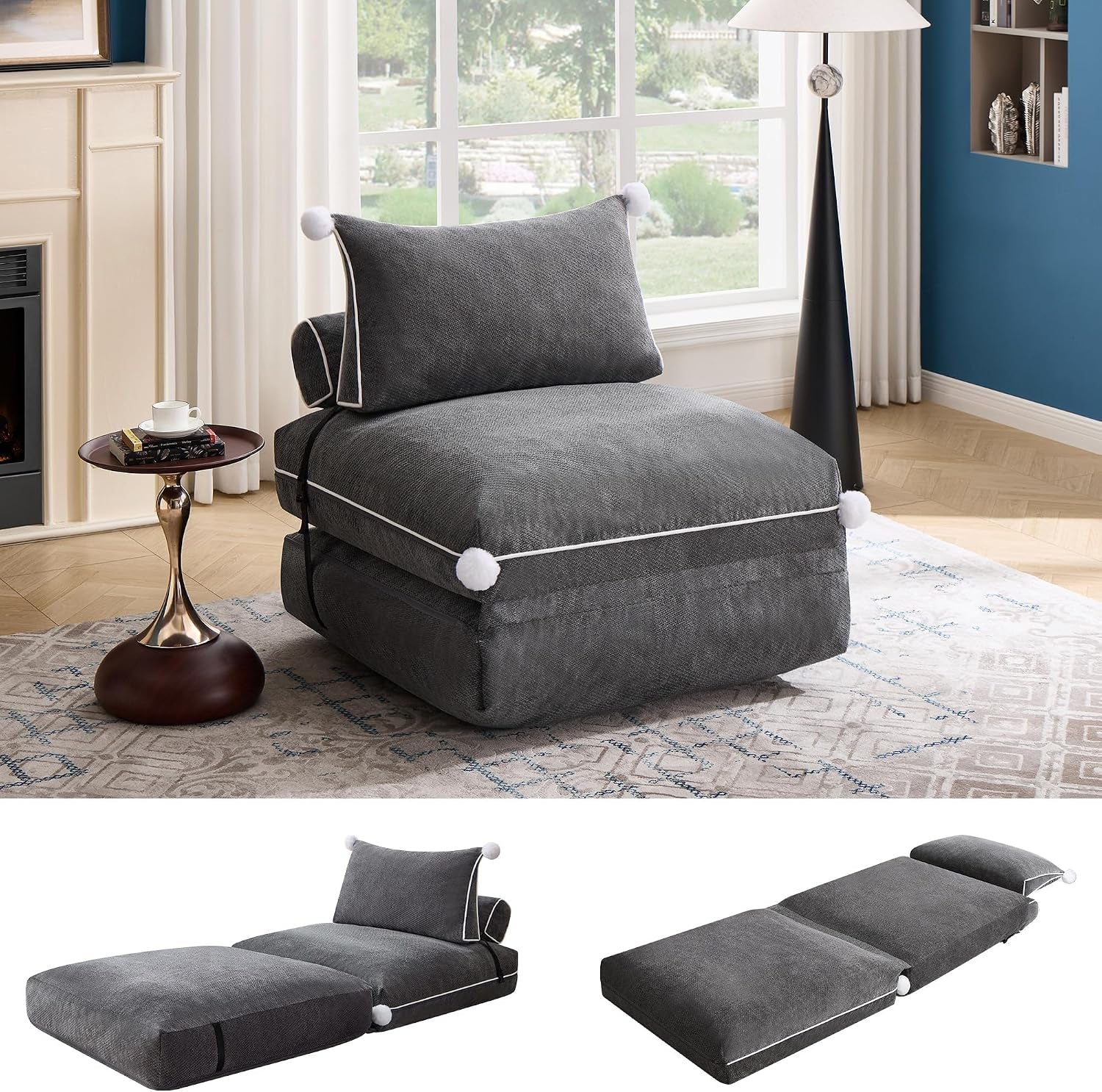 folding-sofa-bed-convertible-fold-out-couch-bed-for-adults-comfy-chenille-sleeper-chair-with-back-support-no-wall-needed-floor-sofa-bed-for-living-room-bedroom-apartment-grey