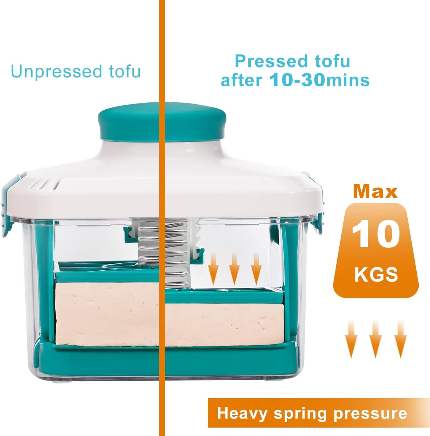 adjustable-tofu-press-with-marinating-lid-dishwasher-safe-bpa-free-adjustable-press-for-any-thickness-tofu-cheese-paneer-evenly-no-crack-marinate-no-mess-hands-free-save-paper-towels