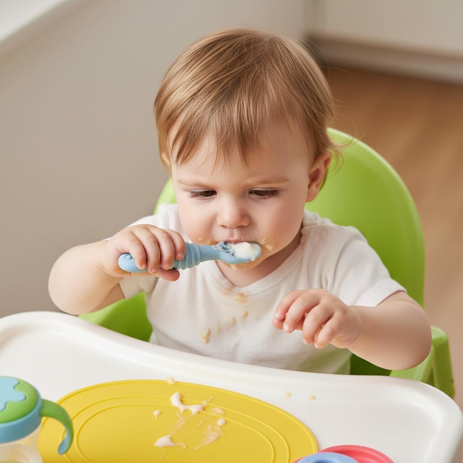 6-pack-silicone-baby-spoons-first-stage-self-feeding-utensils-soft-silicone-tip-shallow-spoon-design-easy-grip-handle-6-months-first-stage-self-feeding-baby-led-weaning-bpa-free