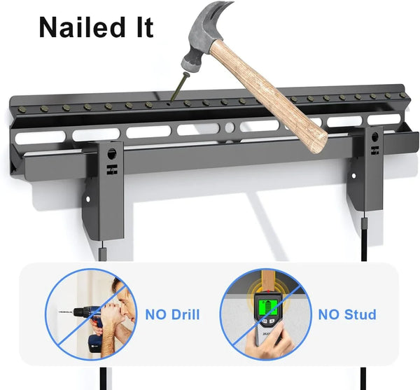 Studless TV Wall Mount for Most 23-60 Inch Tvs up to 99 Lbs, Low Profile No Drill TV Mount, Drywall Bracket with Max VESA 400X400Mm, No Stud, No Drill, Easy Install, MF82