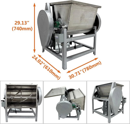 Commercial Dough Mixer Machine 25KG Electric Flour Mixer with 90 Degree Tilt Bowl for Dough Mixing Kneading Capacity 50QT 2200W5