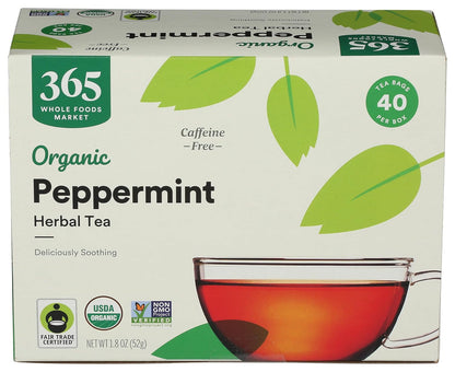 365 Everyday Value, Organic Peppermint Tea (40 Bags), 1.9 Ounce (Pack of 12)1