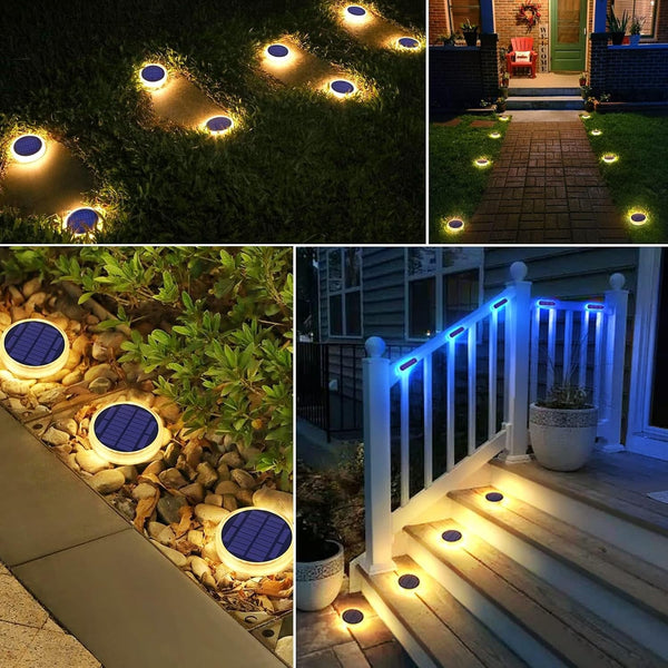 Stick on Solar Dock Deck Step Lights Outdoor Waterproof 4 Pack6