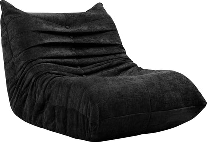 Bean Bag Chair for Adults, Line Fabric Lazy Sofa Couch, Memory Foam Filled Bean Bag Lounge Chair Perfect for Living Room, Bedroom and Office, Black8