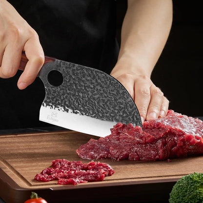 Serbian Chef Cleaver Knife with Genuine Leather Sheath4