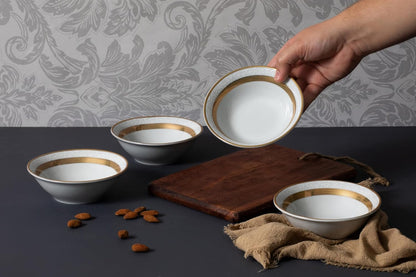 Dinnerware Set for 8-40 Piece Porcelain Dish Set - Elegant Rope Gold6