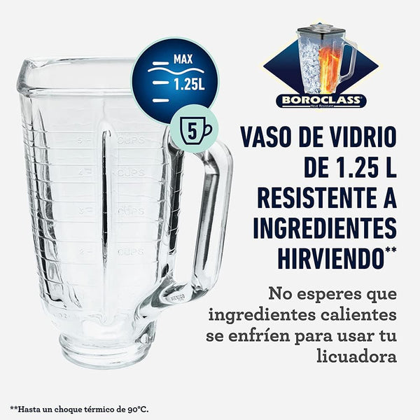 Oster Original 3 Speed Chrome Blender, 6 Times More Durable Motor, 10 Times Stronger, 5 Cup Glass Jar5