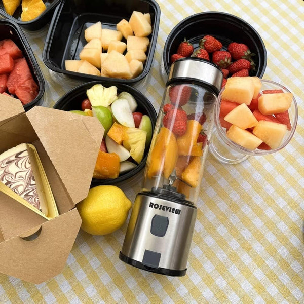 Portable Smoothie Blender  Glass Bottle USB Rechargeable Mini Handheld Ice Shakes Cup 2 Speed Blend Juicer Cordless Personal Smoothies Maker Fruit Mixer (Inoxsteel)2
