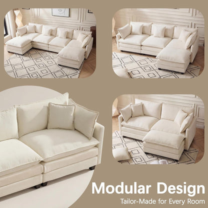 Oversized Loveseat Sofa, 70" Sectional Cloud Couch for Living Room8