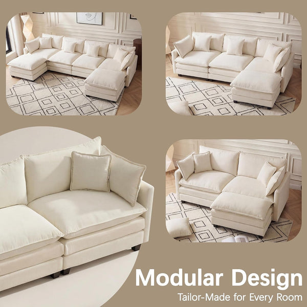 Oversized Loveseat Sofa, 70" Sectional Cloud Couch for Living Room8