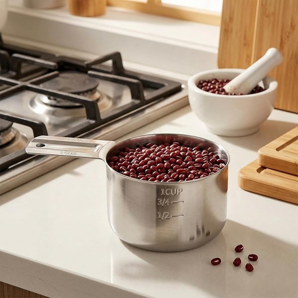Measuring Cup, 1 Cup Stainless Steel Spoon, Great for Wet and Dry Ingredients, Use as Dog Food Scoop,Dishwasher Safe5
