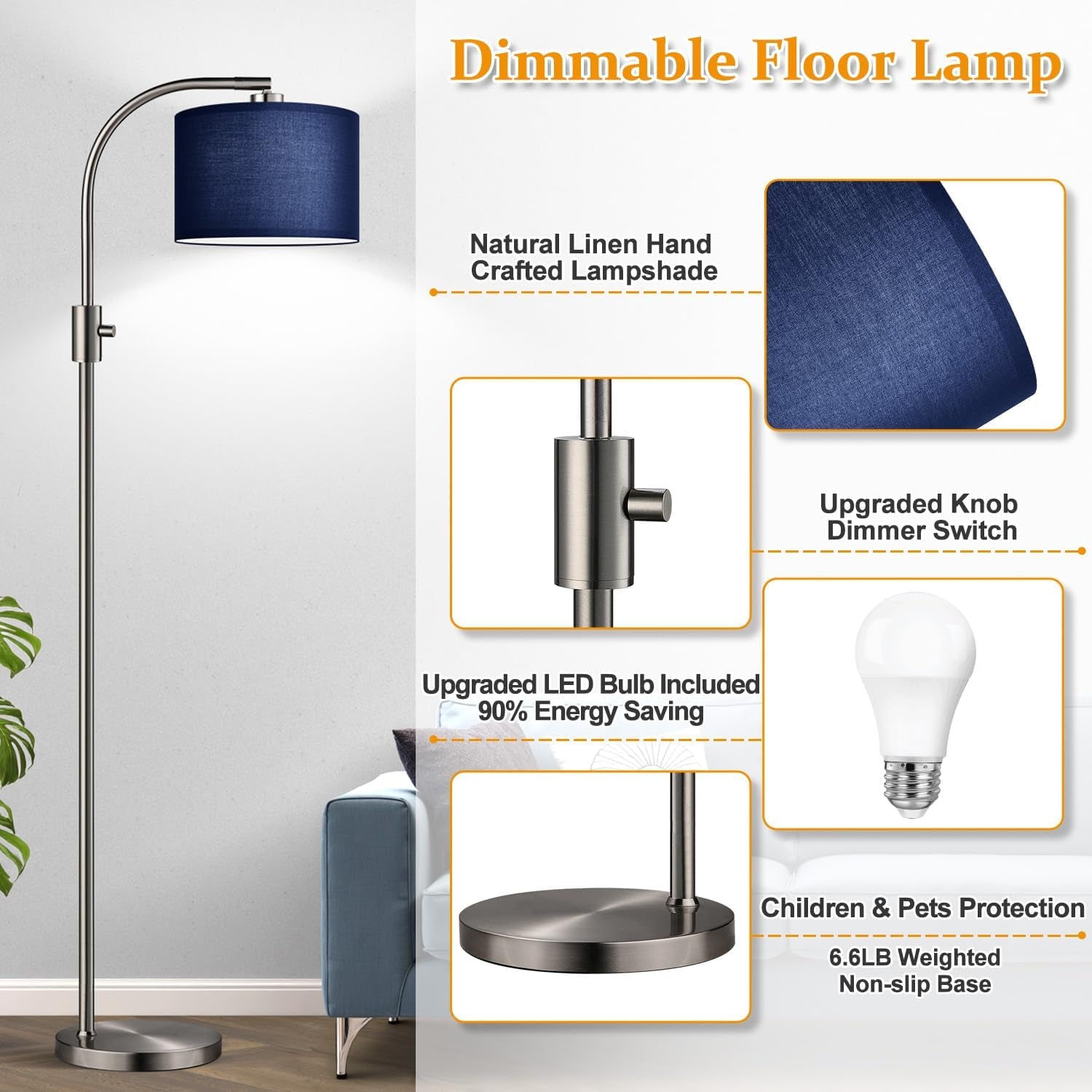 upgraded-modern-arc-dimmable-tall-standing-floor-lamp-with-blue-shade-1200-lumens-led-bulb-included-for-living-reading-room-bedroom-office-nursery-brushed-nickel