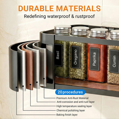 Wall Mounted Spice Rack, Black, 2 Pack4