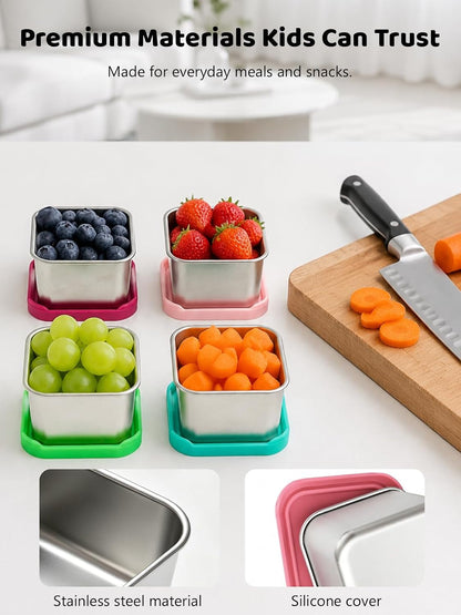 6 Pack Stainless Steel Snack Containers for Kids, 6 Oz Food Container5