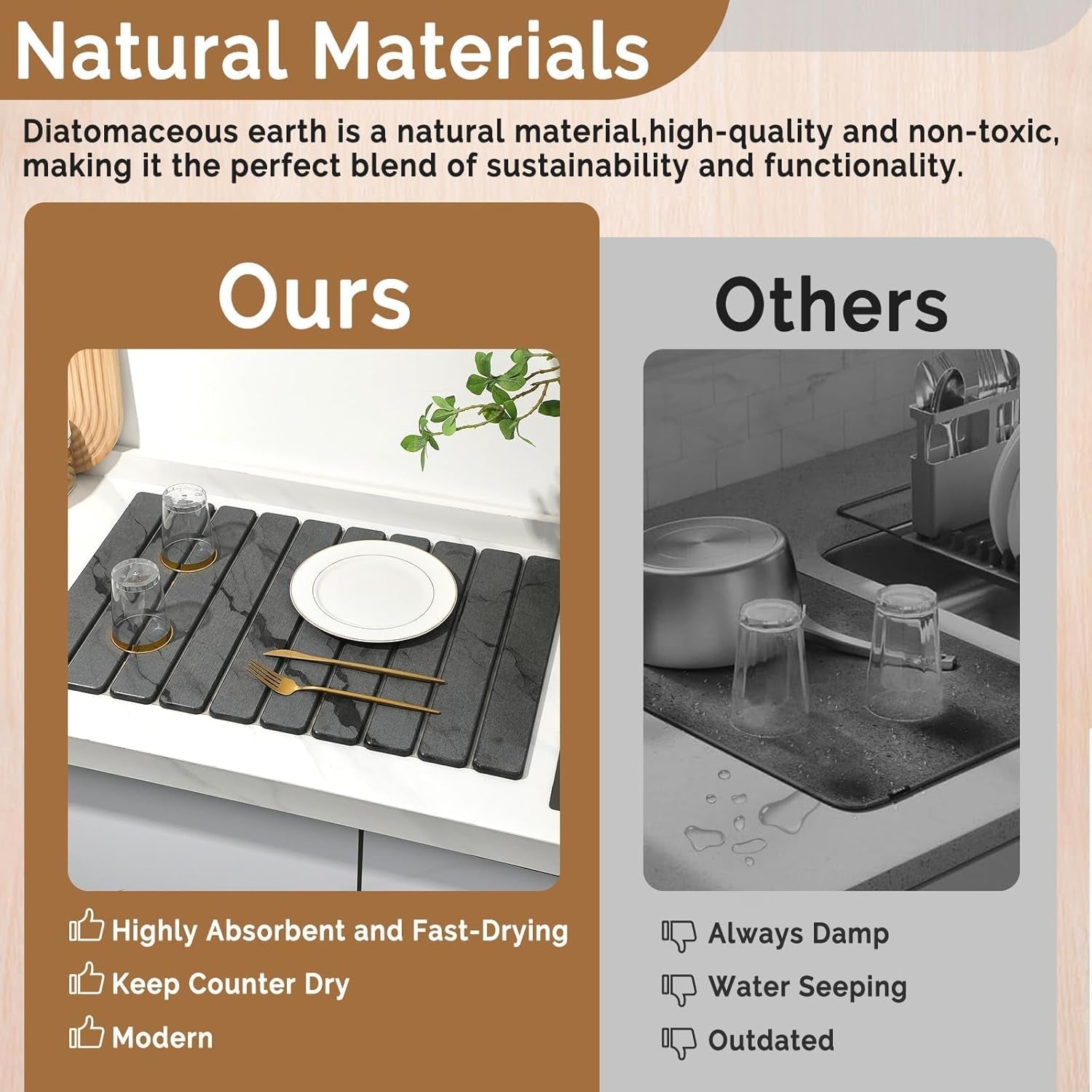 large-stone-dish-drying-mat-for-kitchen-counter-quick-dry-stone-dishes-bath-mats-foldable-water-absorbing-diatomaceous-earth-drying-organizer-pad-for-plate-rack-bottles-utensilsdark-gray-24-16
