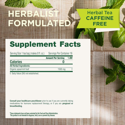 Organic Spearmint, 16 Tea Bags | Supports Everyday Wellness, Healthy & Refreshing, Kosher, Non-Gmo, Caffeine-Free, Compostable2