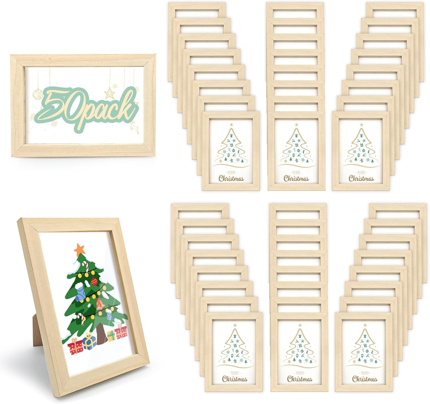 set-of-50-picture-frame-bulk-photo-frames-wall-mounting-simple-photo-frames-multi-picture-frames-for-wall-or-tabletop-4x6-inch-natural