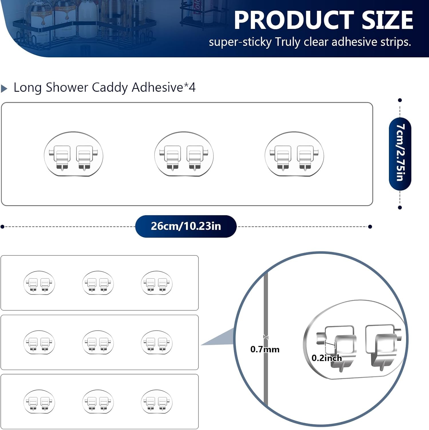 4-pack-shower-shelf-adhesive-replacement-no-drilling-transparent-adhesive-hooks-stickers-strong-wall-hook-strip-for-shower-caddy-basket-and-bathroom-shelf-kitchen-racks-3-hooks