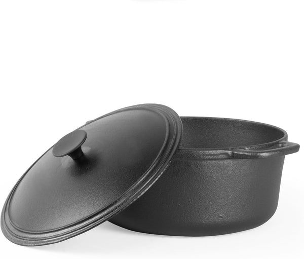 6.6-Qt. Dutch Oven, Pre-Seasoned Cast Iron, CHCI660 | Integrated Handles, Works on All Cooktops Including Induction, Outdoor Cookware for Campfires or Grills1