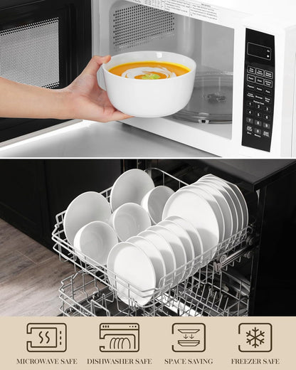 24-Piece Dinnerware Set for 6, White Porcelain Dishes4