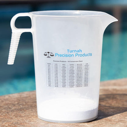 One Gallon 128Oz Measure Pitcher - Convenient Conversion Chart - Strong Food Grade - Great for Lawn, Chemicals Pool, Ag, Lye, Home Hobbies, Motor Oil, Fluids -  Precision Products, Made in USA5