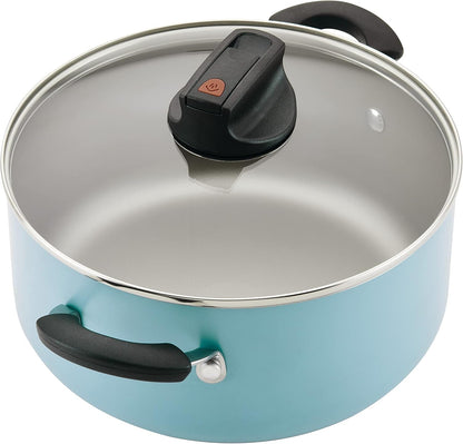 Smart Control Nonstick Cookware Pots and Pans Set, 14 Piece, Aqua4