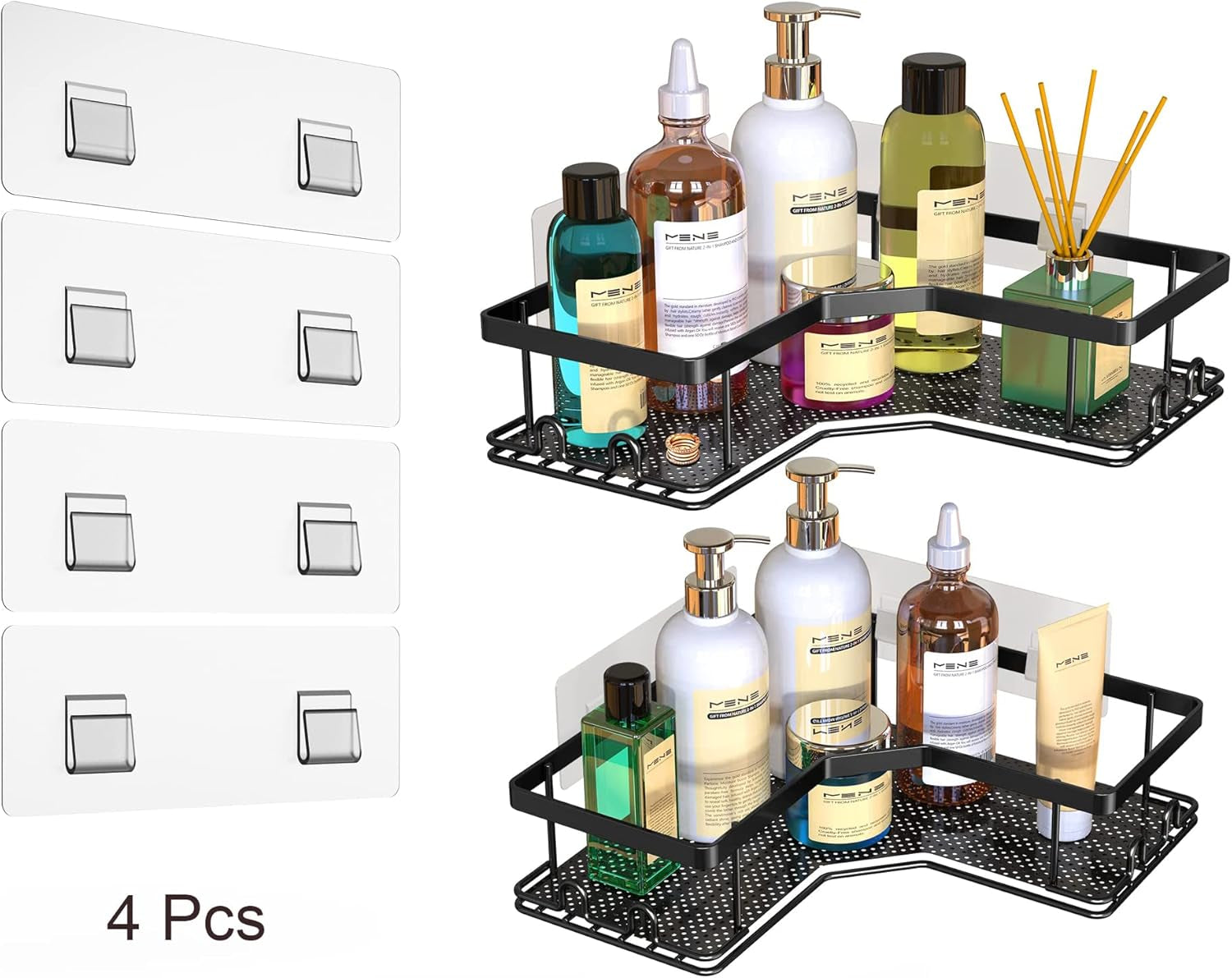 shower-caddy-adhesive-replacement-pads-waterproof-wall-mount-tape-4-pack