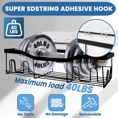 18 Pack Shower Caddy Adhesive Replacement, Shower Shelf Strong Adhesive Hooks, No Drilling, Transparent Waterproof Strips for Bathroom Shelves & Kitchen Racks3