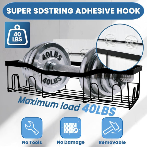 18 Pack Shower Caddy Adhesive Replacement, Shower Shelf Strong Adhesive Hooks, No Drilling, Transparent Waterproof Strips for Bathroom Shelves & Kitchen Racks3