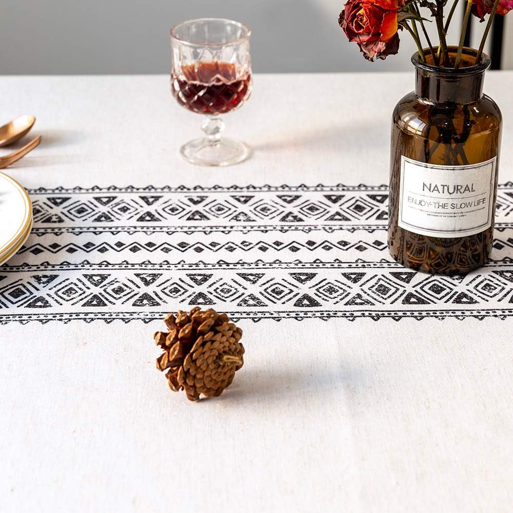 modern-and-minimalist-tablecloth-linen-fabric-decorative-55x120-rectangle-printed-pattern-geometry-design-non-fade-washable-stylish-table-cover-for-kitchen-dining-tabletop