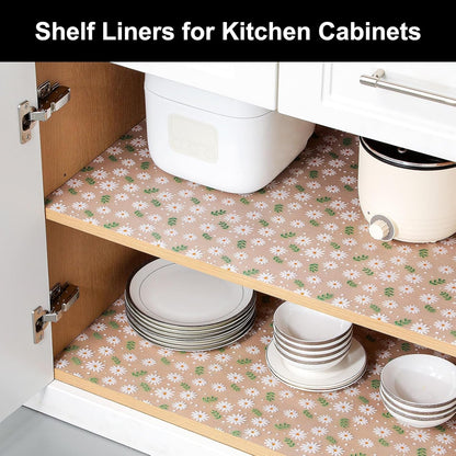 Shelf Liner – Premium Non-Adhesive Cabinet & Drawer Liner for Kitchen – Waterproof Shelf Paper with Modern Pattern – Durable EVA Cabinet Mat – Easy to Cut （11.8" W X 120" L）2
